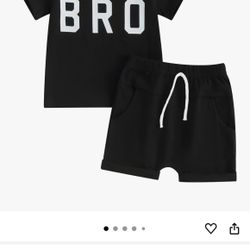Toddler Newborn Baby Boy Summer Outfit Clothes Brother Sleeve Tee Shirt Top Elastic Waist Shorts Set