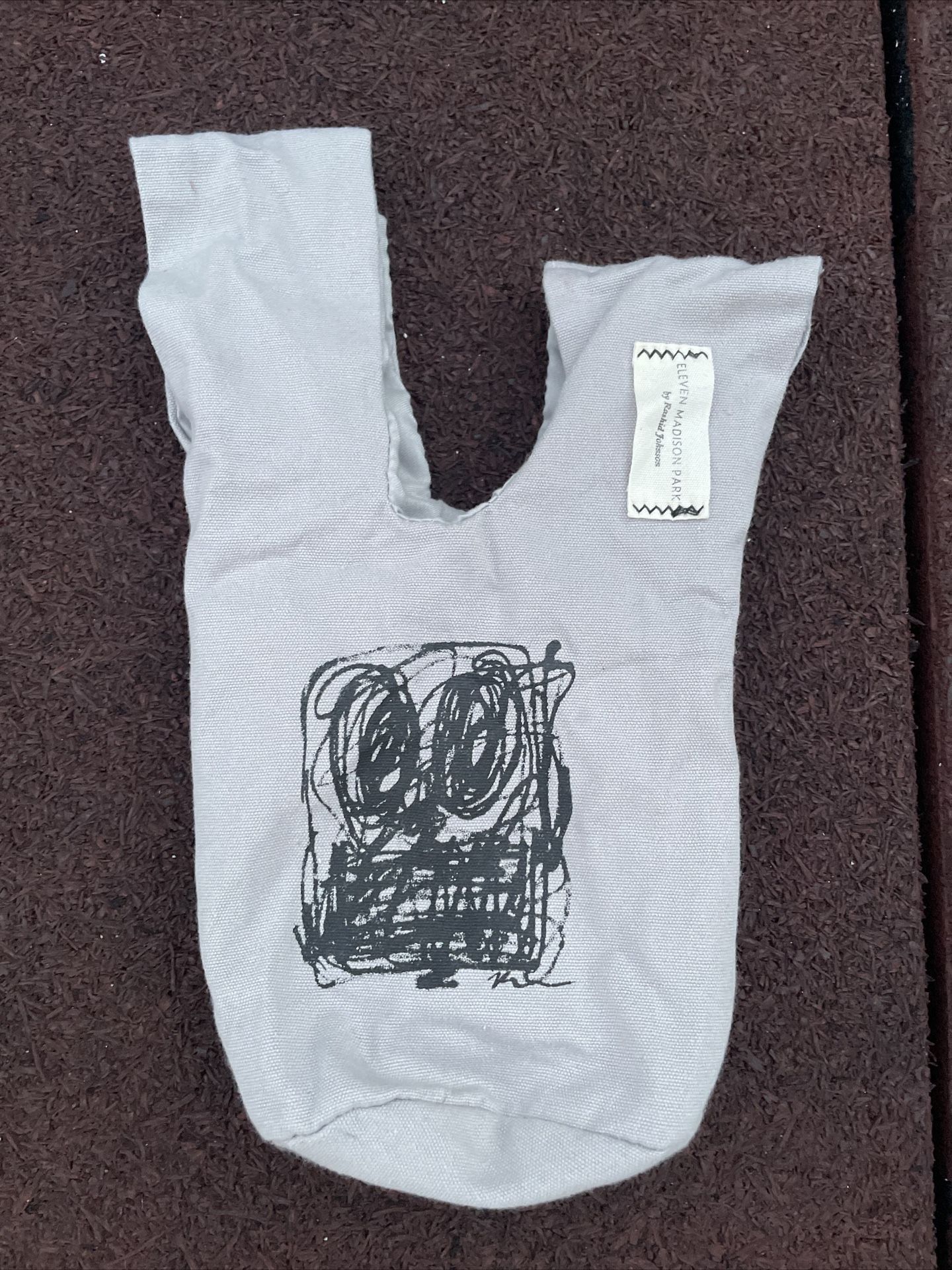 Rashid Johnson ELEVEN MADISON PARK NY Restaurant Canvas Carrier Bag Sack GRAY