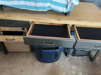 Desk and file cabinet