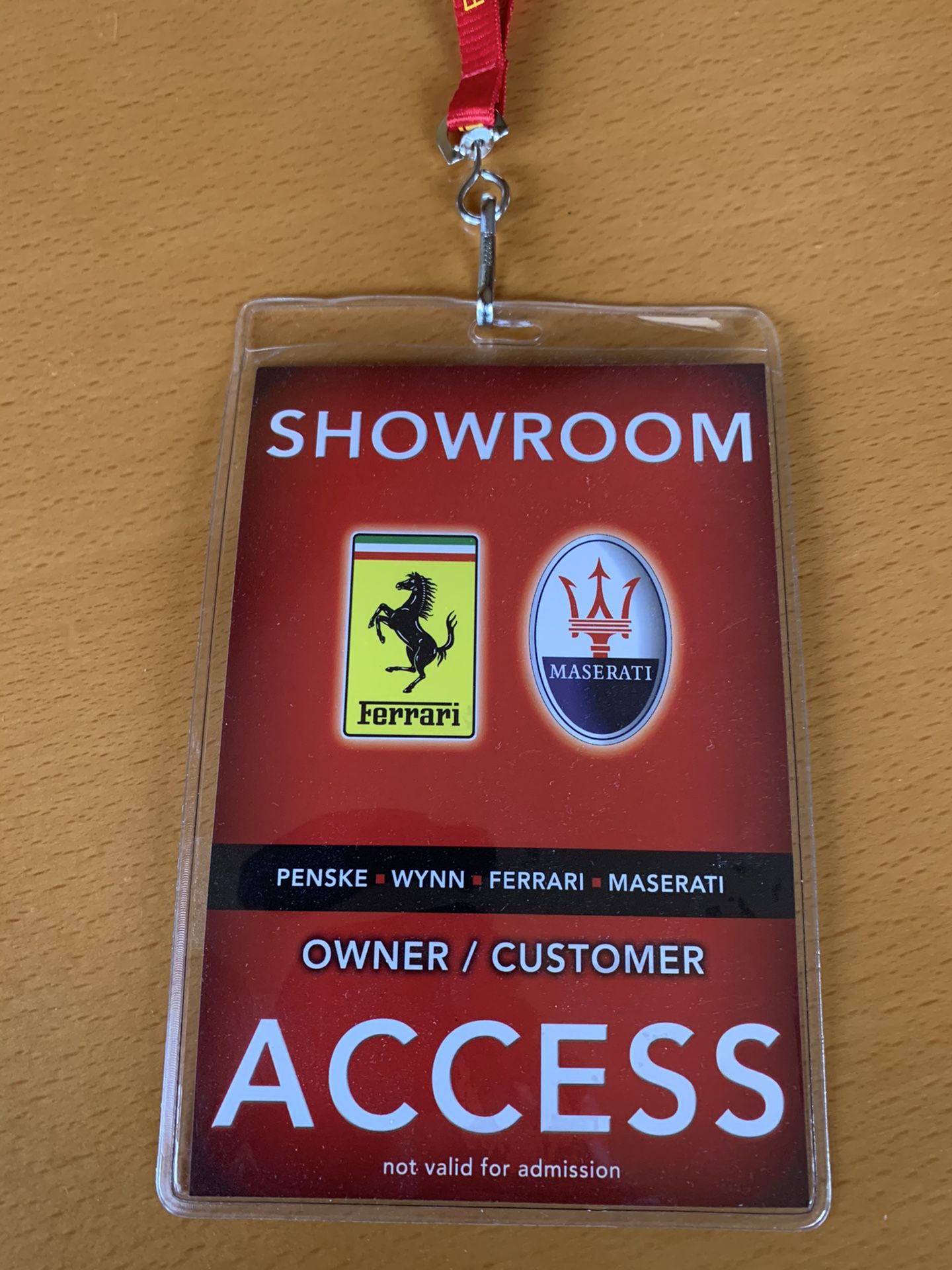 Ferrari Showroom Las Vegas Souvineer Pass