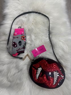 NWT Betsey Johnson Vampire Purse with Matching Socks