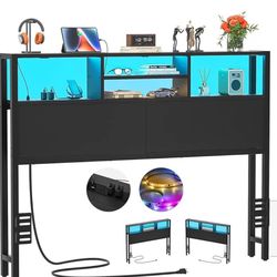 Full Size LED Neon Light Headboard 