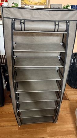 9-Tier Fabric Shoe Rack with Cover