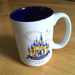 Disneyland 50th Anniversary Coffee Mug Cup Happiest Homecoming on Earth