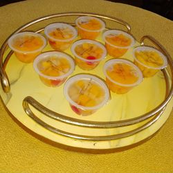 2 Round Marble Serving Trays