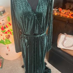 Green Velvet Dress
