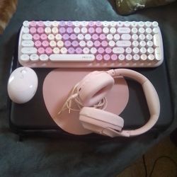 UBOTIE Wireless Keyboard, Wireless Mouse And Pad And TOZO Headphones 