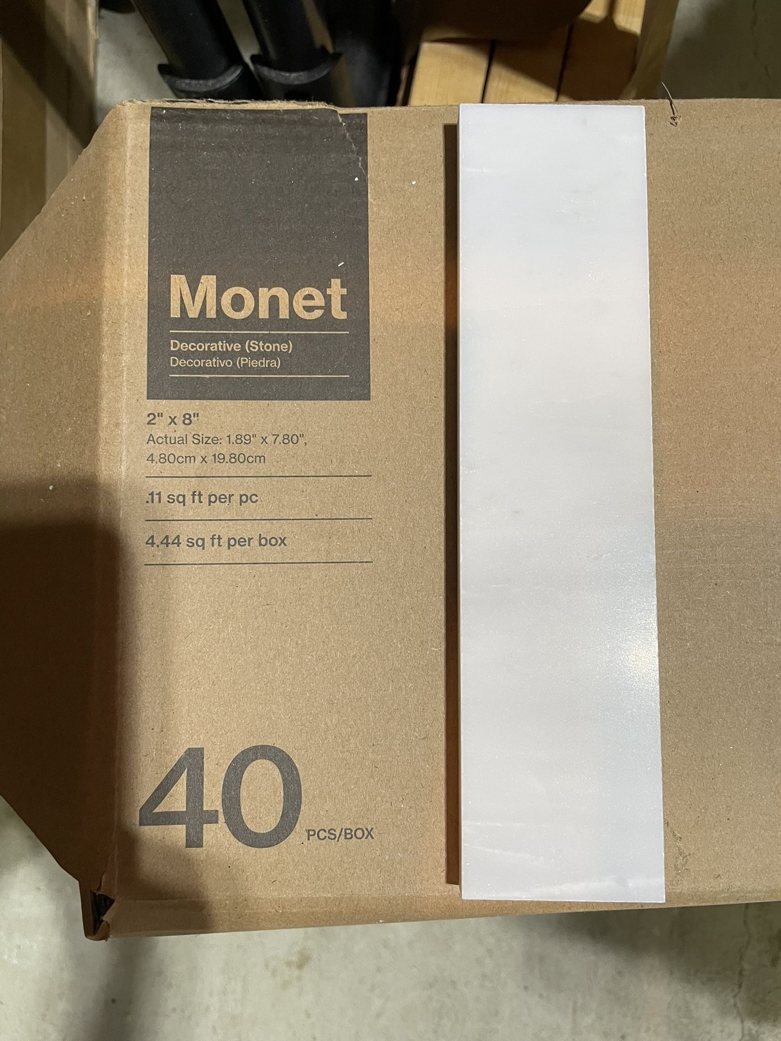 Monet 2" x 8" Honed Marble Decorative Tile