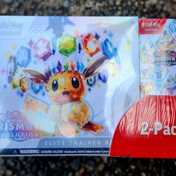 Pokémon Prismatic Evolutions 2-pack ETB & Booster Bundle Combo