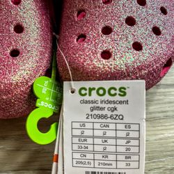 Crocs Glitter Pink Size Junior 2