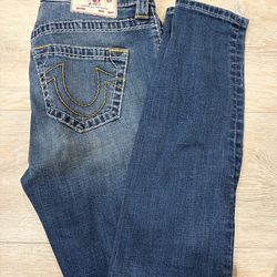 True Religion blue skinny jeans 27”