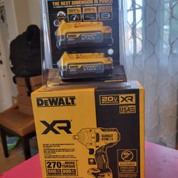 Dewalt 20v Xr 1/2 Mid Range Impact Wrench With 2 Power Stack Batteries 