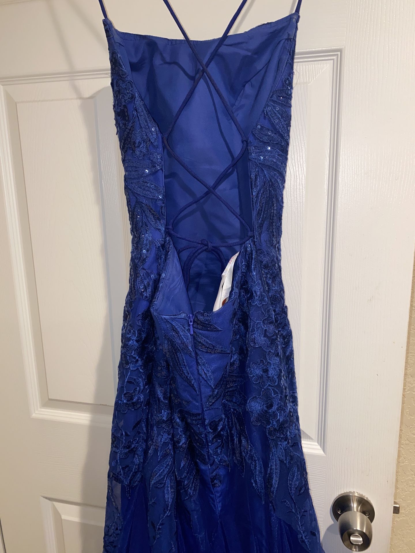 Royal Blue Mermaid Prom/Formal Dress With sequin details Open back