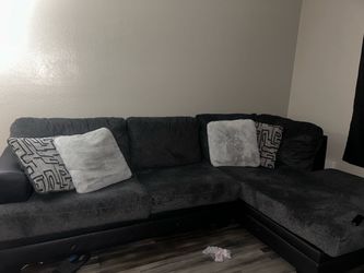 Dark Gray Fabric Sectional Sofa