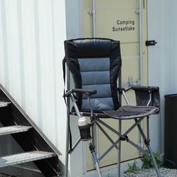 2 pcs Extra Tall Folding Chairs for Adults 330lbs, Portable Bar Height Foldable Director Chairs
