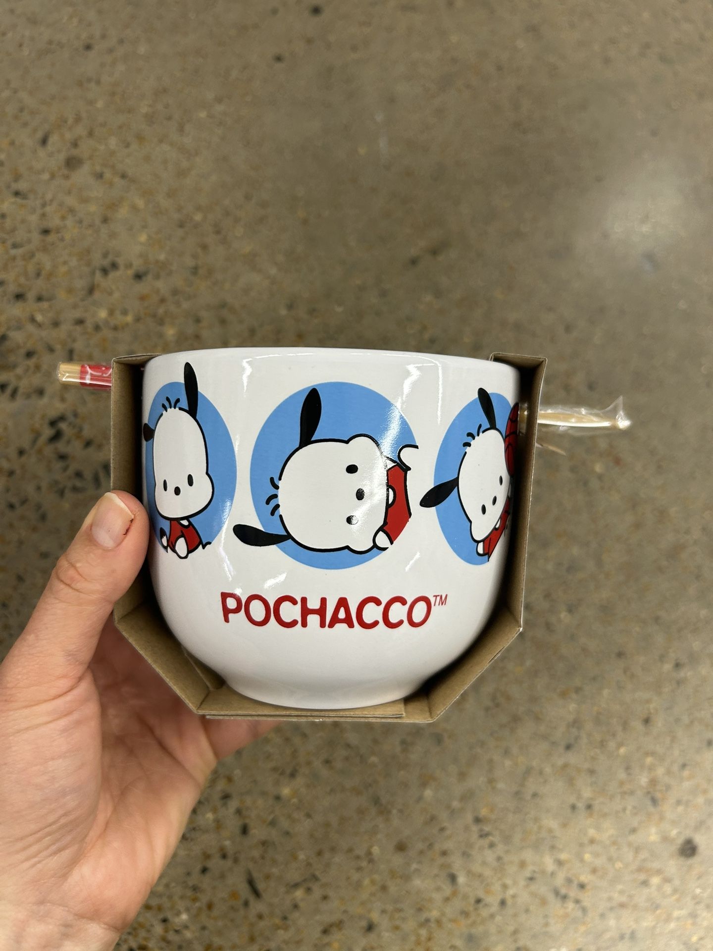 NWT Pochacco Bowl with chopsticks