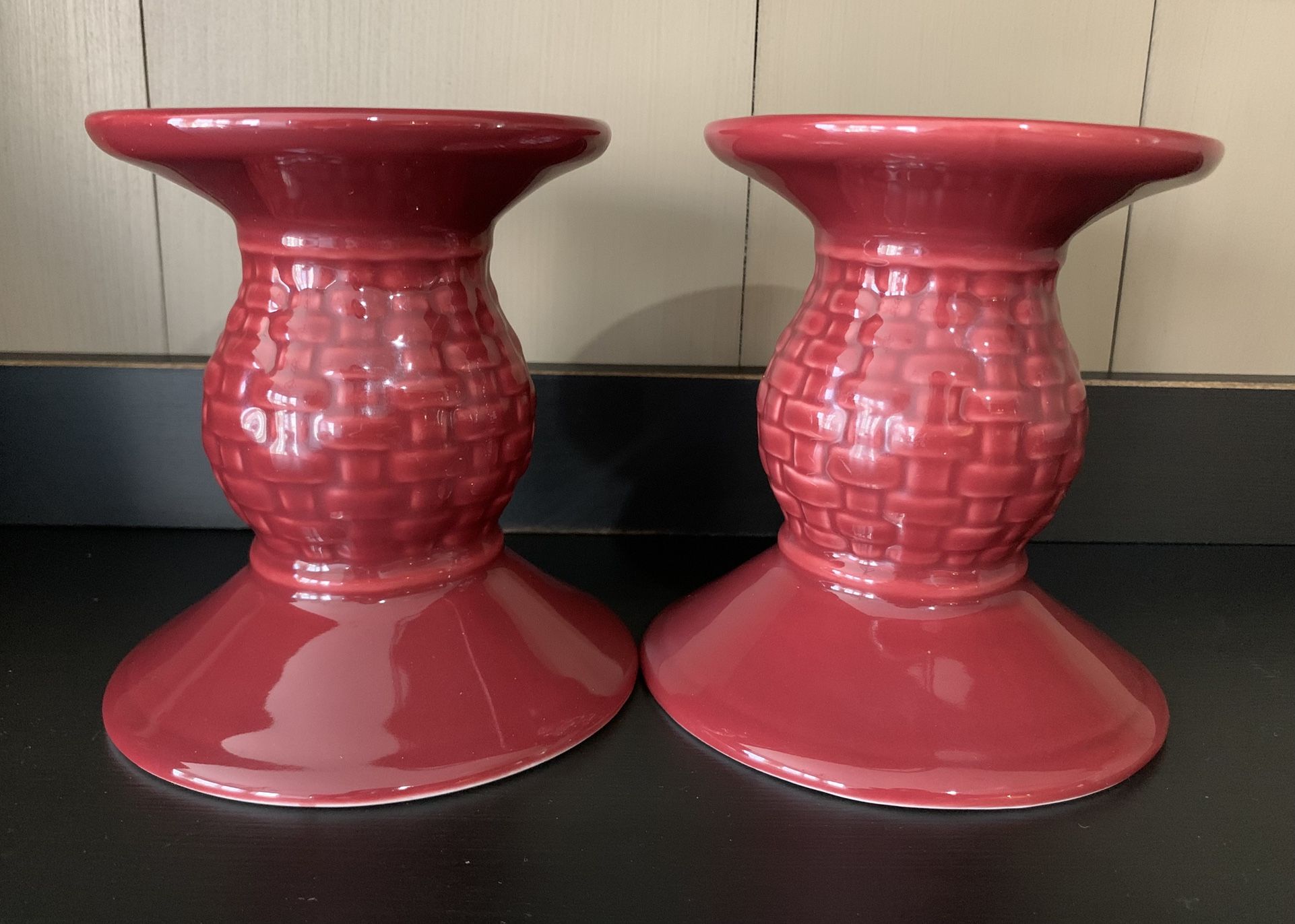 Longaberger Candle Pillars Cranberry