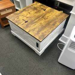 New, Farmhouse Coffee Table With Charge Station( Assembled Already 