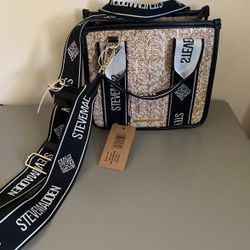 Steve Madden Bwebber Straw Satchel Bag 