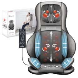 New COMFIER Massager Chair with Heat, Shiatsu Neck Back Massager Portable with Compression & Rolling,Massage