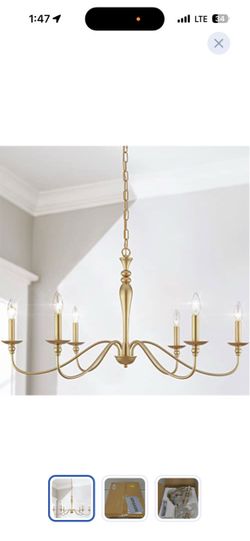 Gold 6-Light Candelabra Chandelier