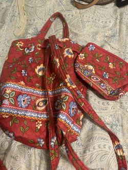 Vera Bradley Quilted Backpack and Wallet Set