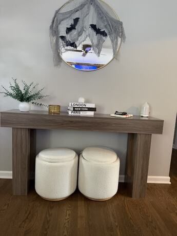 LITTLE TREE LITTLE TREE Farmhouse Console Table, 63-Inch Long Wooden Sofa Table Behind The Couch, Narrow Entryway Table For Entrance, Hallway, Living 