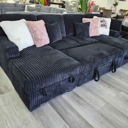 ๐๏ธNEW!! Corduroy Sleeper Sectional Sofa STILL IN BOX ๐ฆ