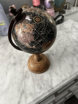Mini Globe With A Wood Finish