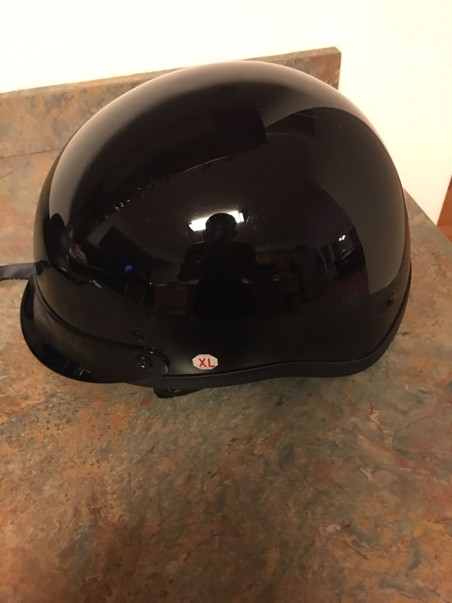 Gloss black half helmet D.O.T approved