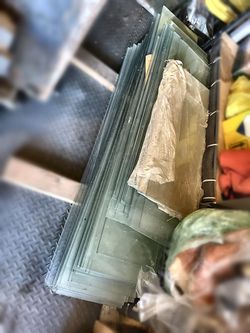 Glass Display Shelving Lot: 40+ Glass Shelves, Uprights & Brackets