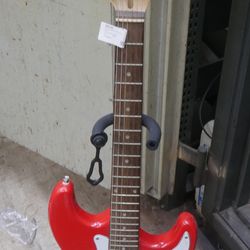 MAHAR RED SPARKLY SIX STRING GUITAR 872884-1