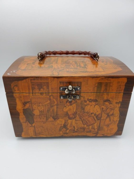 Eunice Shirk Vintage Square Wood Box Purse