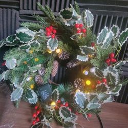 Christmas Wreath Lights Decorations Outdoor