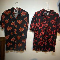 🟢 2 Hawaiian Shirts Mens (L) (XL)