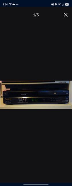 Panasonic vhs player with lot of vhs and dvds