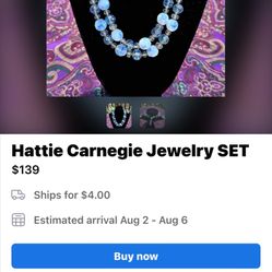 Women’s Amazing Vintage Costume Blue/moonstone Hue Glass Bead Necklace 