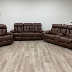 Sofa Set Recliner Lether New