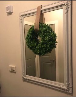 Large Grey Ornate Framed Wall Mirror