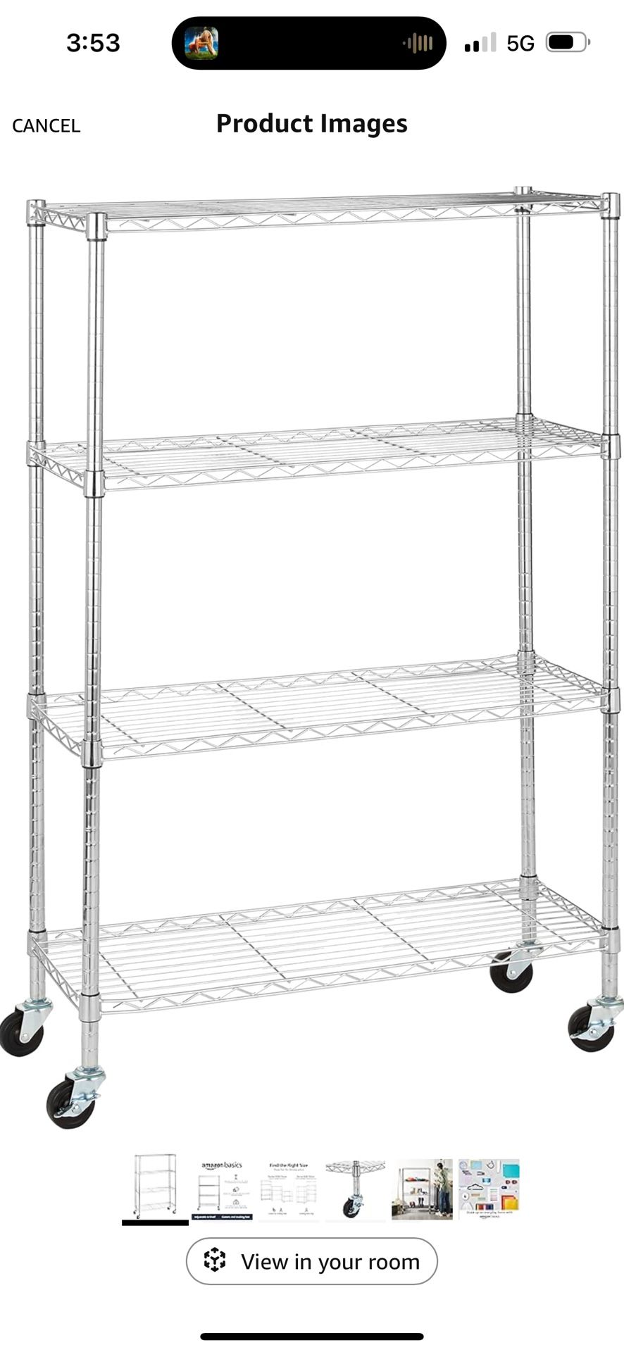 Amazon Basics 4-Shelf Adjustable, Heavy Duty Storage Shelving Unit Great For  Garage or Kitchen Use, Metal Organizer Wire Rack