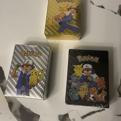 55 Pcs Sealed Pokemon Foil Gold Cards Pack Tcg GX  Fan Art.