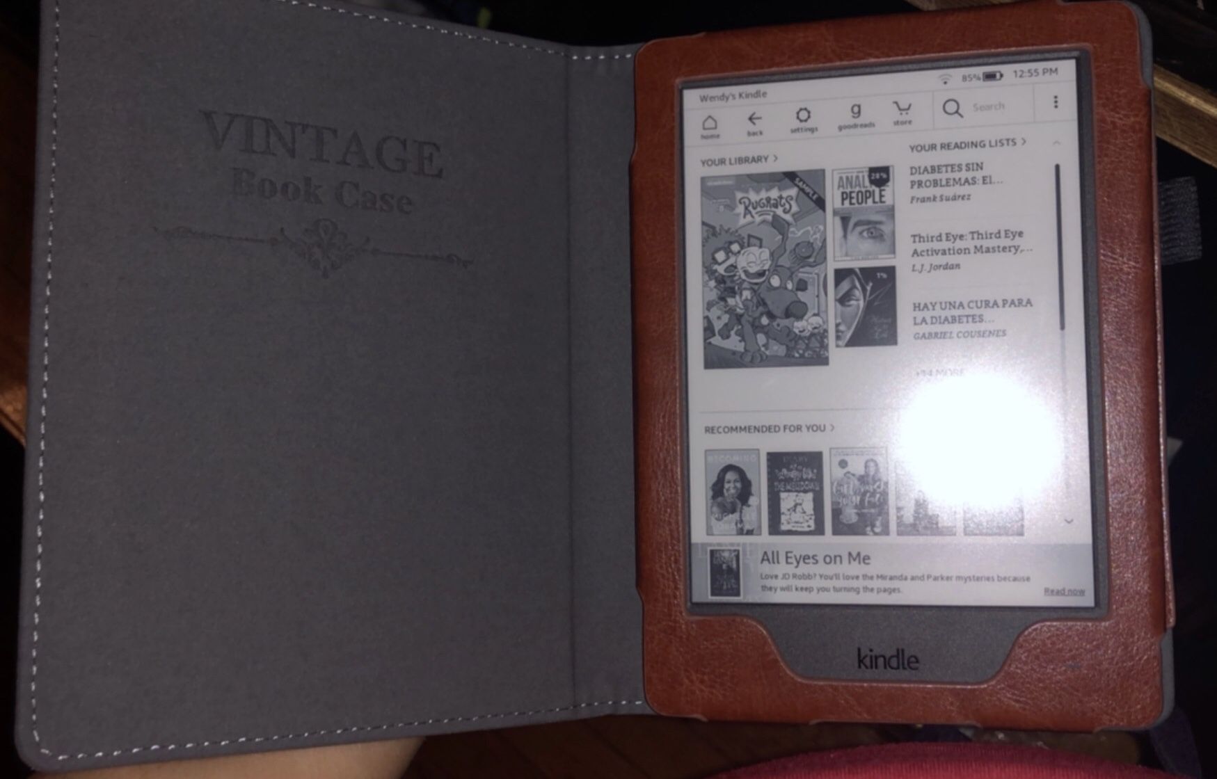 Kindle with vintage cover