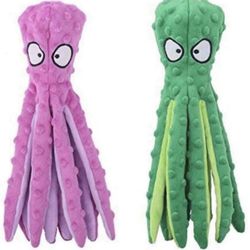 Morvsspe Pet Interactive Dog Toys for Small and Medium Dogs, Durable Plush Squeaky Octopus Dog Toy for Puppy Teething Chew Toys