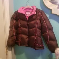 WTX BROWN FLEECE NYLON JACKET/COAT..SIZE MED 10/12..GREAT CONDITION!