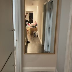 Large Wood Framed Mirror 