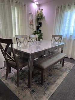 Dining table and chairs