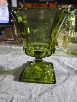 VINTAGE Green Urn Style Vase