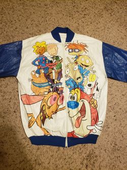 Nickelodeon Jacket 1995 Vintage Rare Rugrats,  Ren And Stimpy, Doug