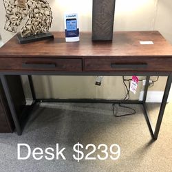 New Desk w/ 2 Drawers. 