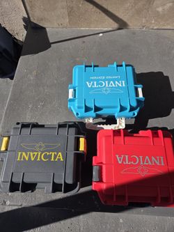 Invicta 3 Slot Dive Watch Box Case Black Impact Shock Resistant Hardshell